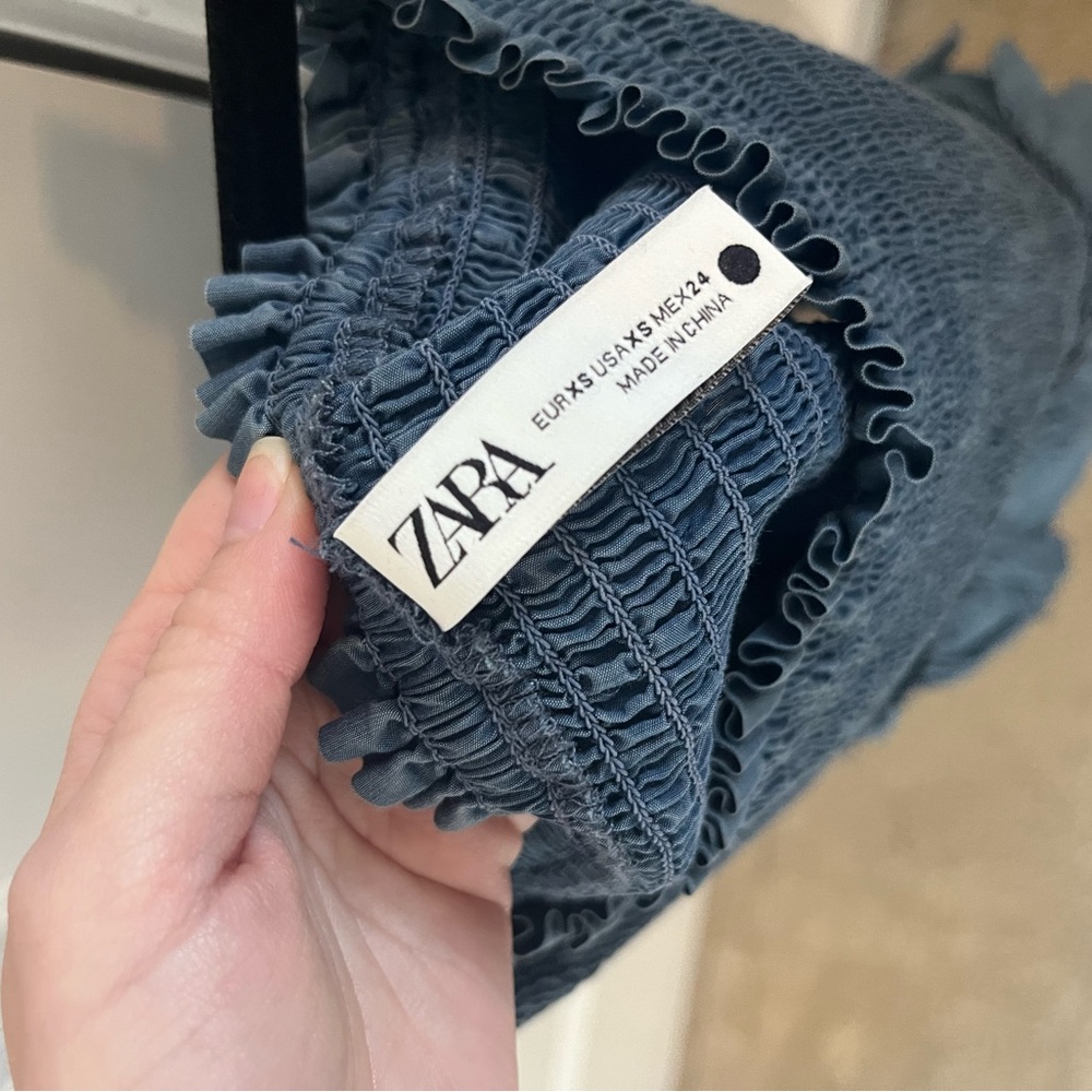 Zara Blue Ruffled Skirt - Picture 2 of 3